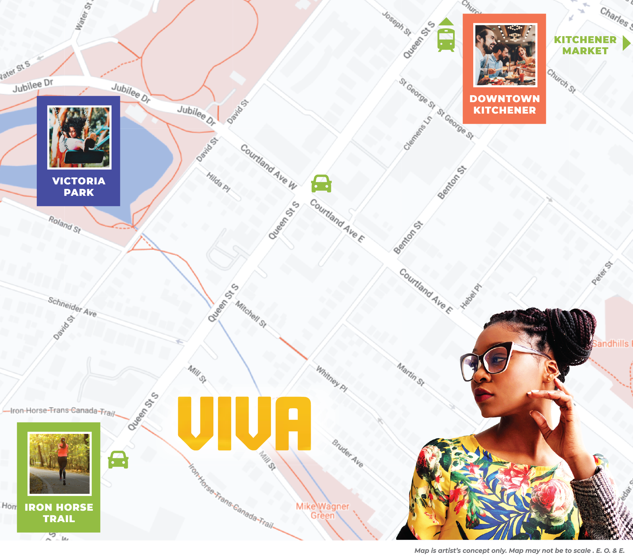 map of Viva and nearby amenities